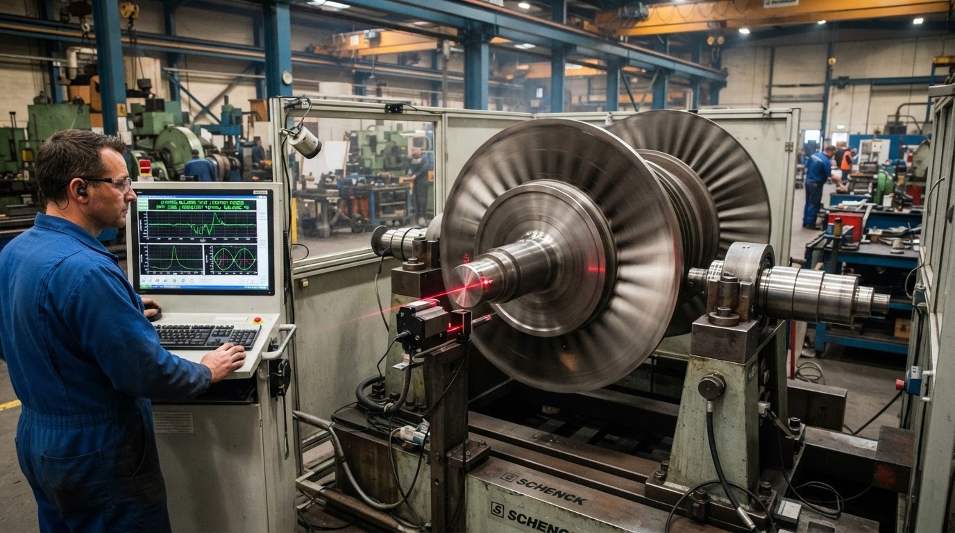 Dynamic balancing rotor shaft motor industri Balikpapan