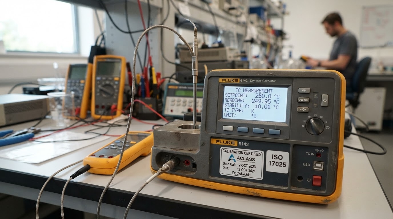 Kalibrasi thermocouple RTD presisi instrumen industri