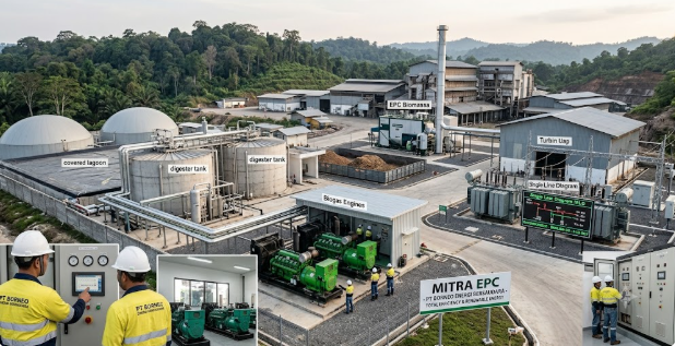 Kontraktor EPC Biogas POME Pabrik Kelapa Sawit Indonesia - PT Borneo Energi Bersaudara