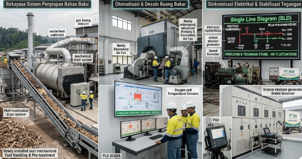 Sistem Pre-treatment Otomatisasi PLC SCADA dan Sinkronisasi Elektrikal Pembangkit Bioenergi PT BEB